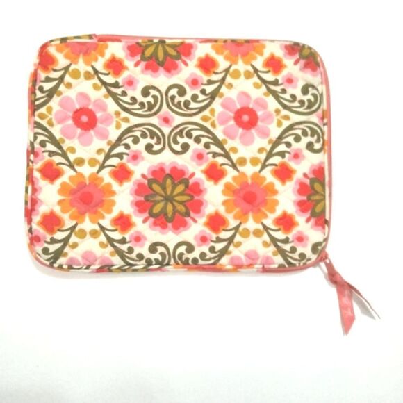 Vera Bradley Tech Case Tablet E Reader Folkloric Zippered Pink Orange - Picture 2 of 9